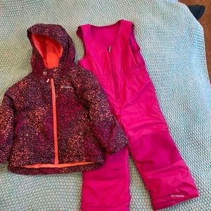 Girls Columbia Winter Jacket & Snow Pants. Size: 4T
